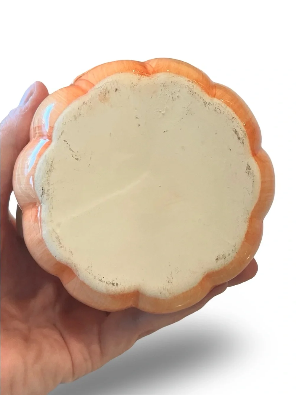 Ceramic Halloween Jack O Lantern Tea Light Candle Holder